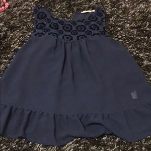 ❤️hollister navy blue chiffon tank❤️